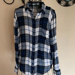 Lucky Brand Women's size Small Long Sleeve Plaid Flannel with Back Flap